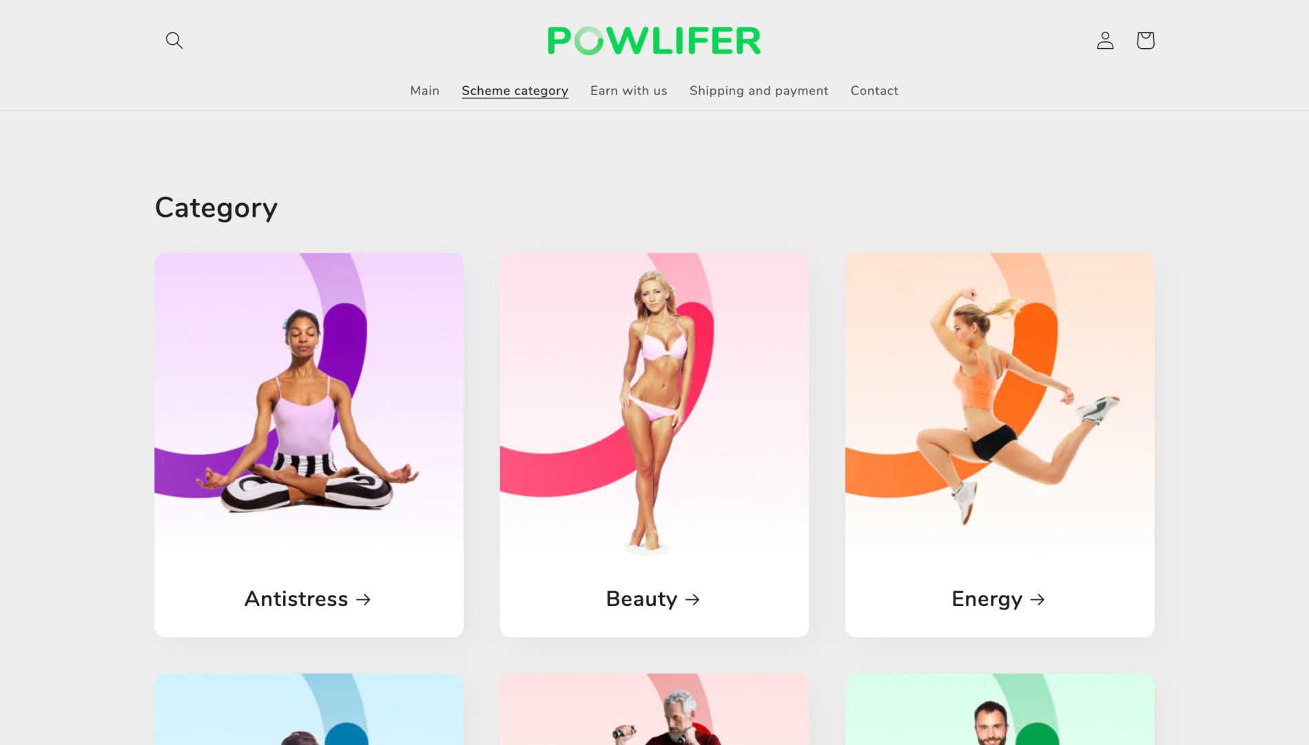 Powlifer categories page